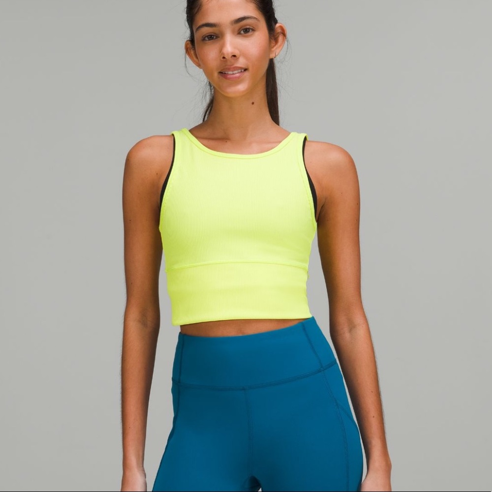 Lululemon Neon Yellow Power Pivot Tank Top
